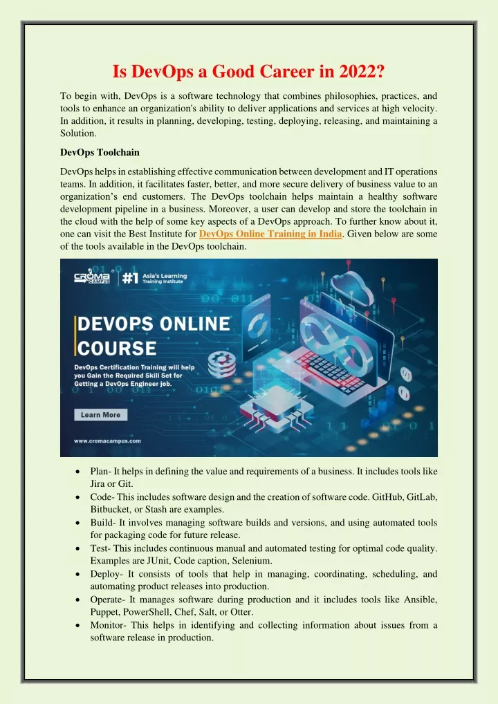 PPT Is DevOps a Good Career in 2022 PowerPoint Presentation, free