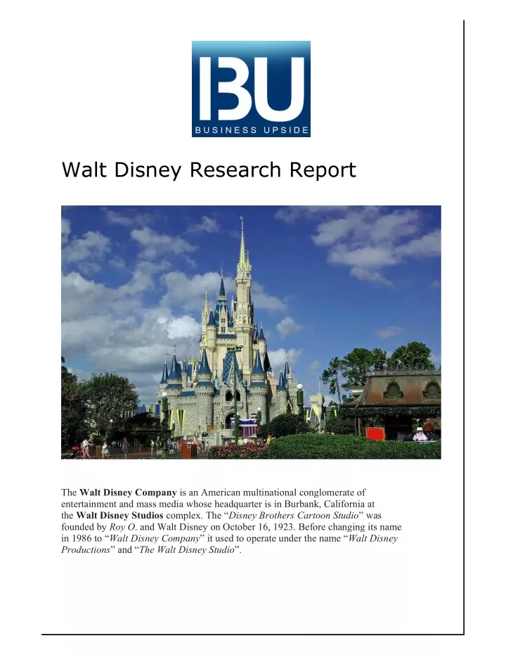 walt disney research paper thesis