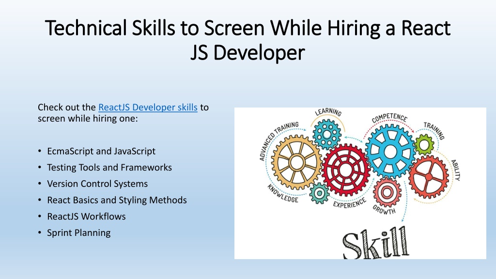 PPT - Key React JS Developer Skills PowerPoint Presentation, Free ...