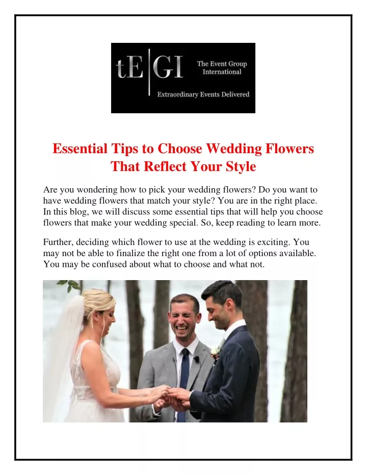 PPT Essential Tips to Choose Wedding Flowers That Reflect Your Style