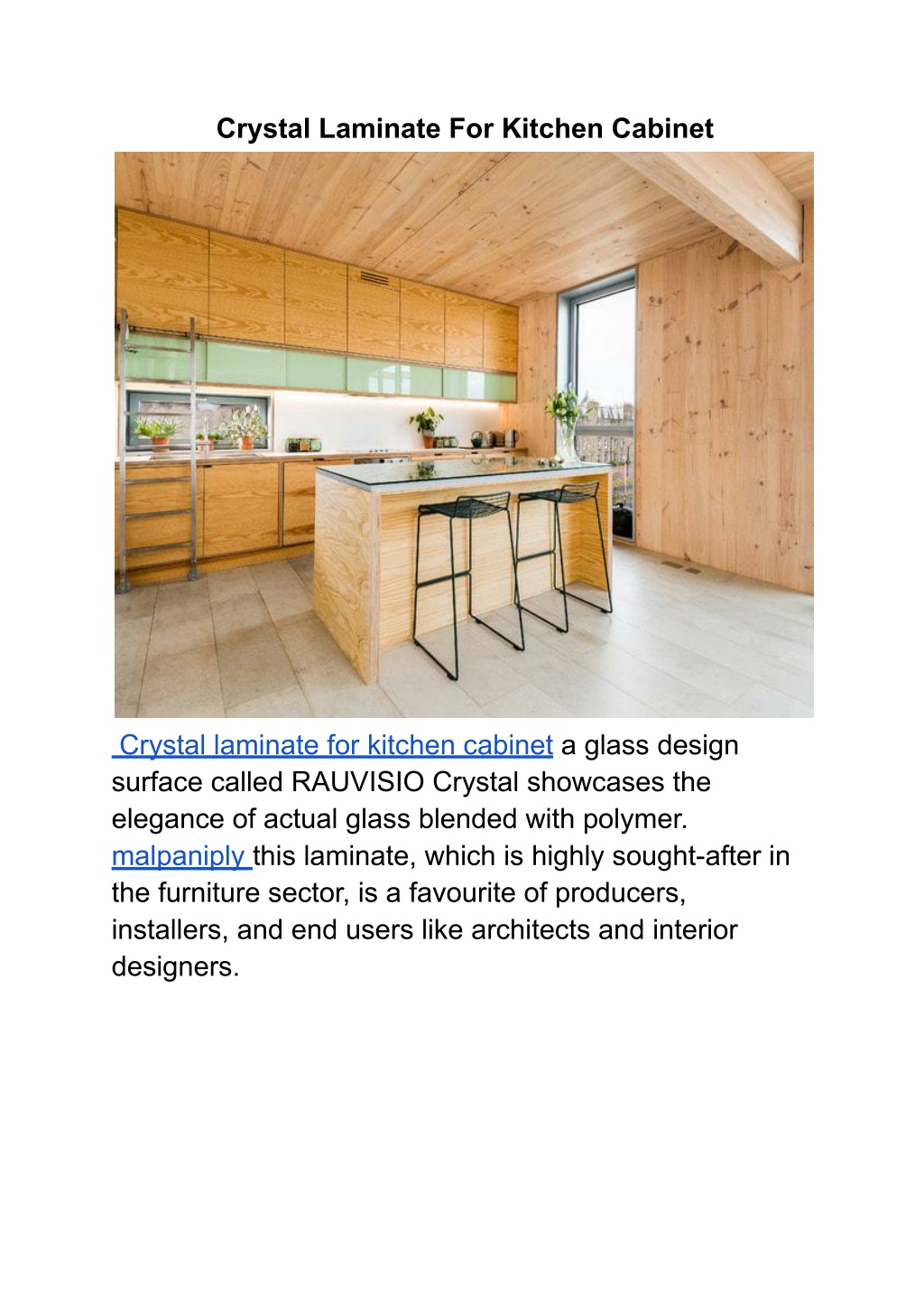 PPT Crystal Laminate For Kitchen PowerPoint Presentation