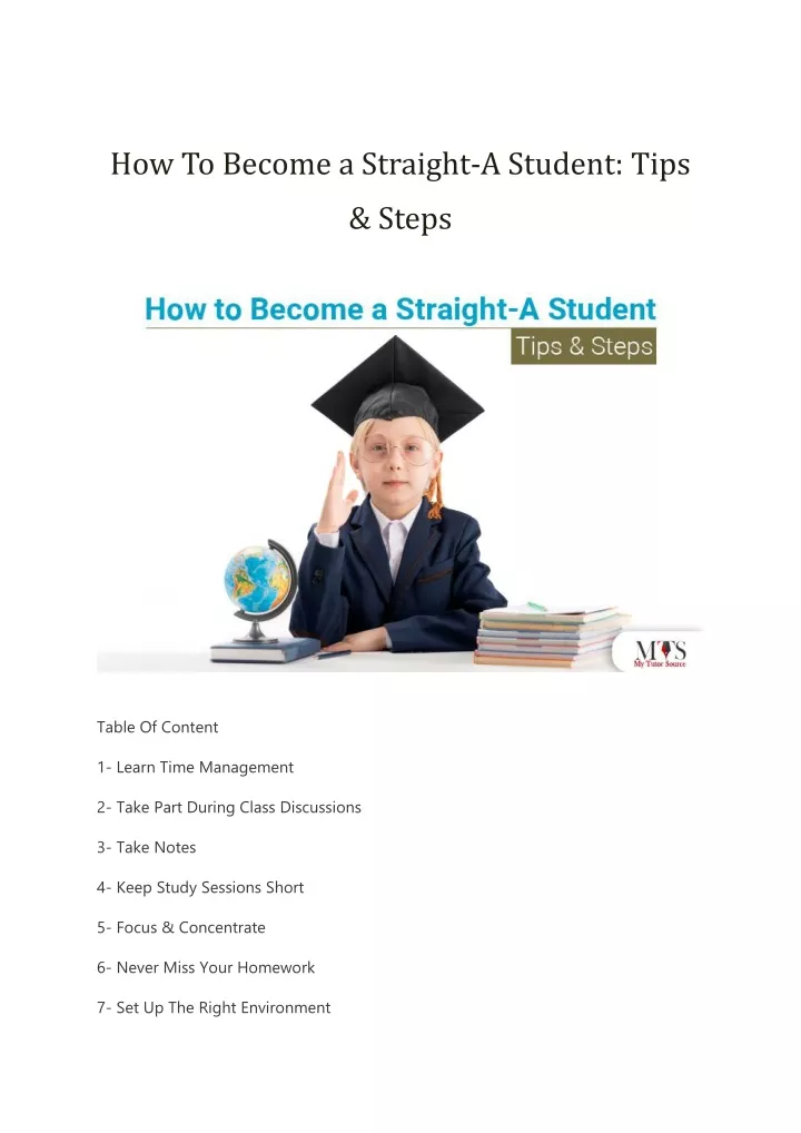 PPT - How To Become A Straight A Student Tips & Steps PowerPoint ...