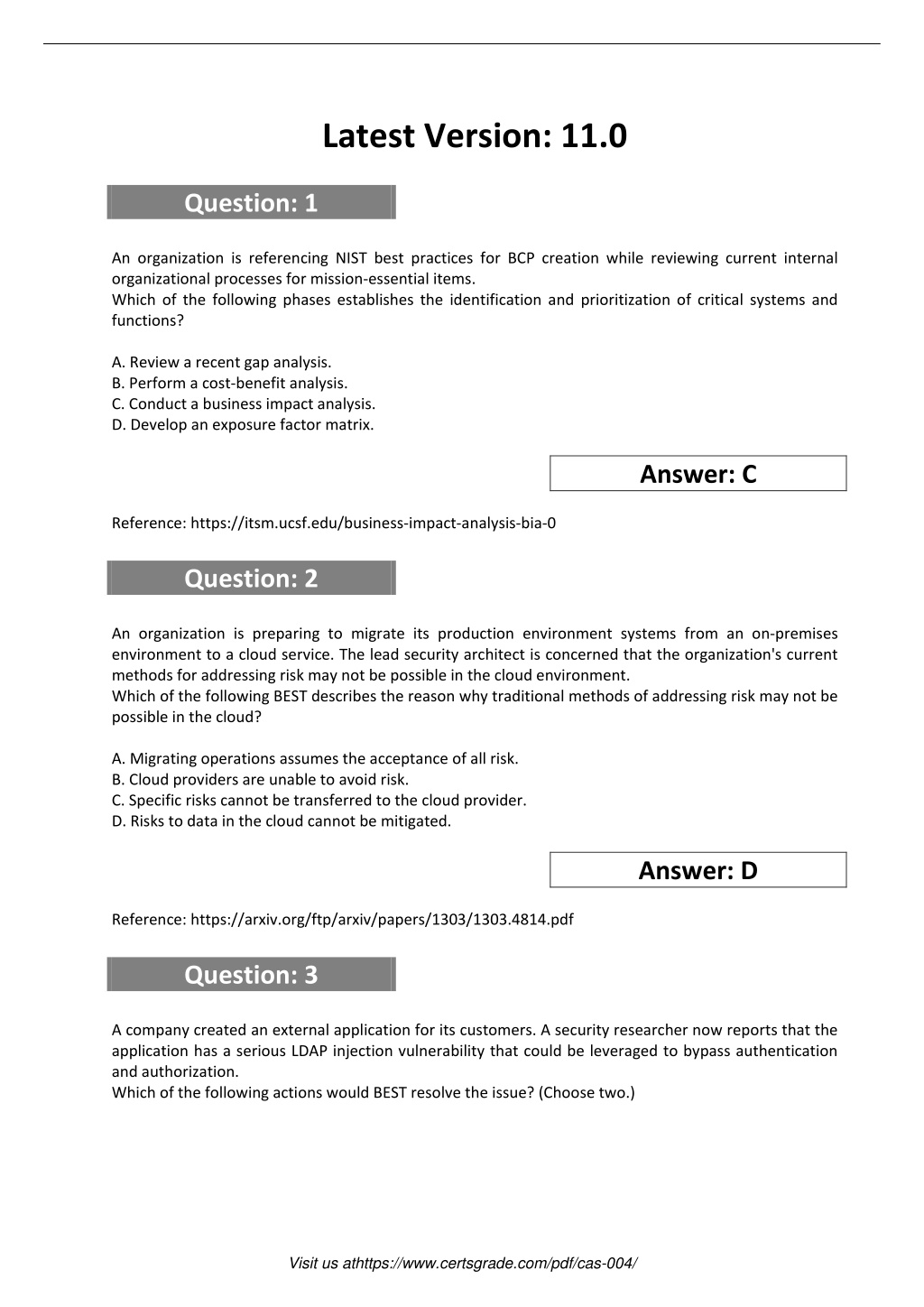 CAS-004 Exam Topic