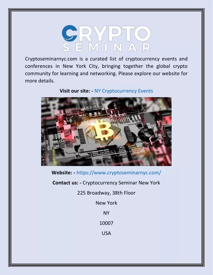 crypto seminar 5 15 nyc