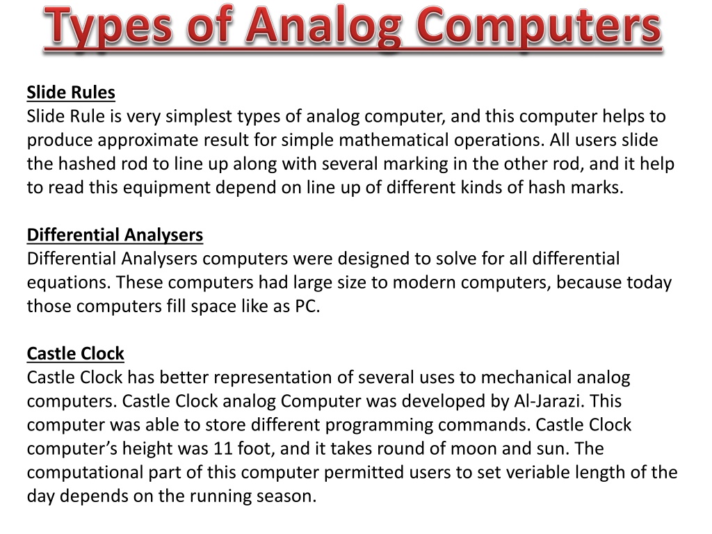 analog computer essay