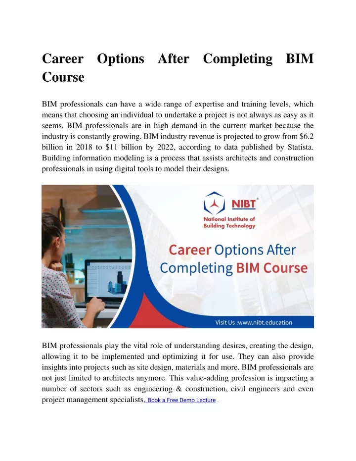 Ppt Career Options After Completing Bim Course Powerpoint