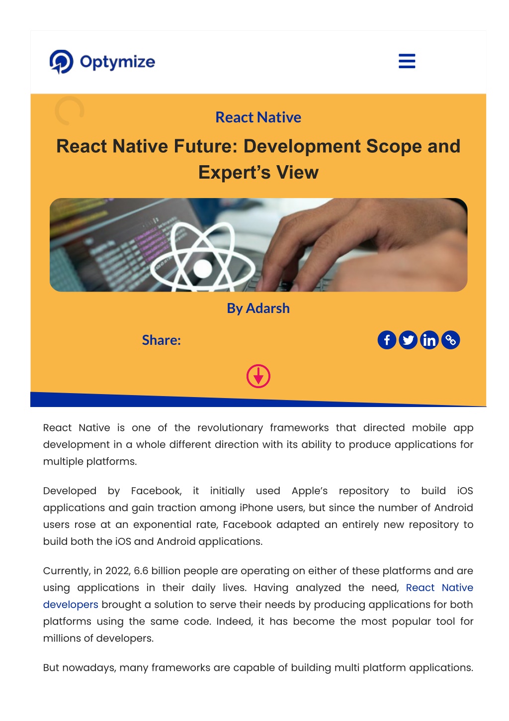 PPT React Native Future Development Scope and Expert’s view Optymize PowerPoint