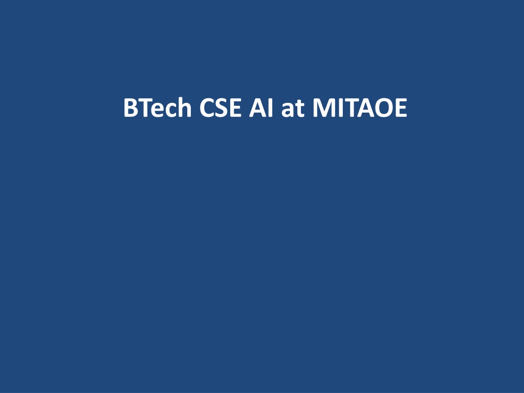 PPT - BTech CSE AI at MITAOE PowerPoint Presentation, free download ...