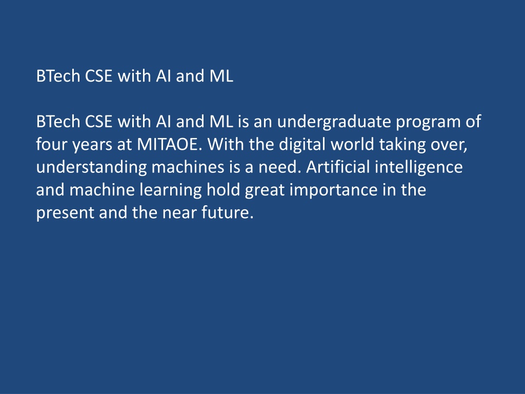 PPT - BTech CSE AI At MITAOE PowerPoint Presentation, Free Download ...