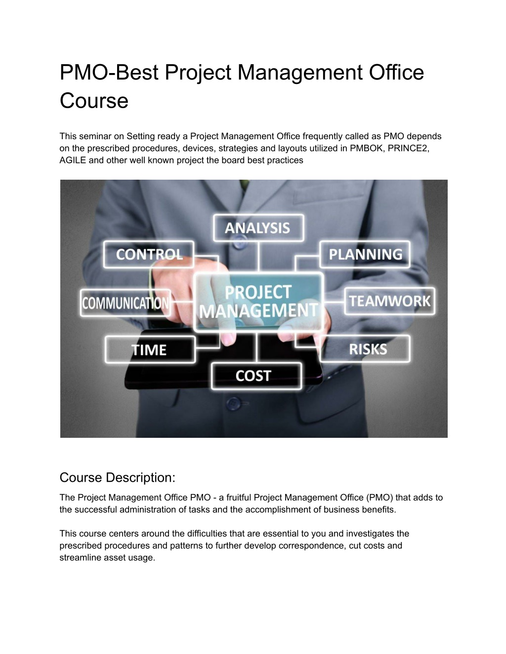 PPT PMO Best Project Management Office Course PowerPoint Presentation ID