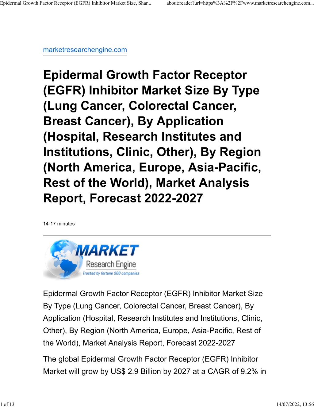 PPT - Epidermal Growth Factor Receptor (EGFR) Inhibitor Market ...