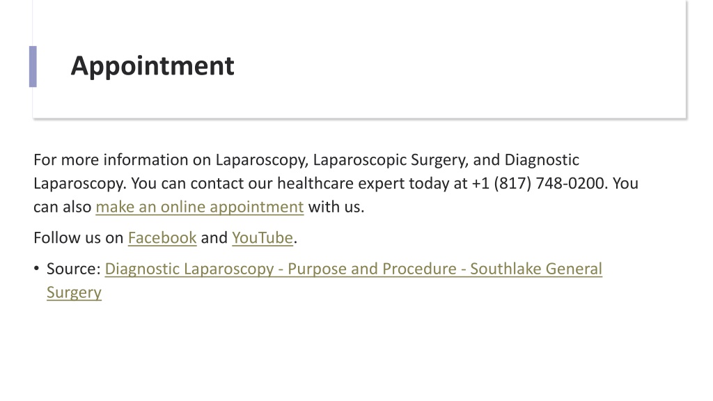 Ppt Diagnostic Laparoscopy Purpose And Procedure Powerpoint