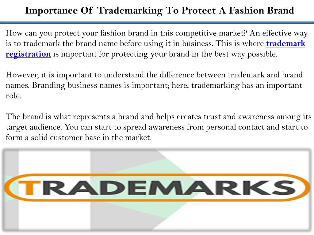 PPT - Importance Of Trademarking To Protect A Fashion Brand PowerPoint ...