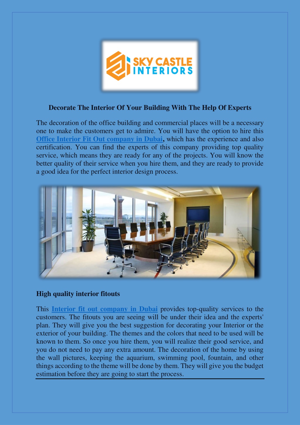 Ppt decorate the interior of your building with the help of experts