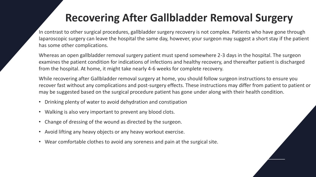 PPT - Gallbladder Removal Surgery- Complications And Recovery ...