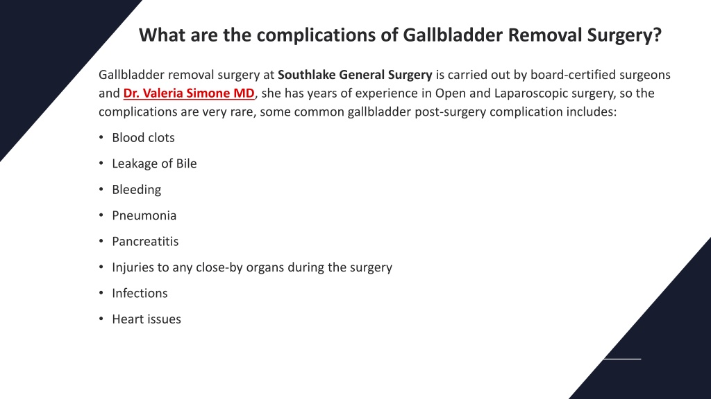 PPT - Gallbladder Removal Surgery- Complications and Recovery ...