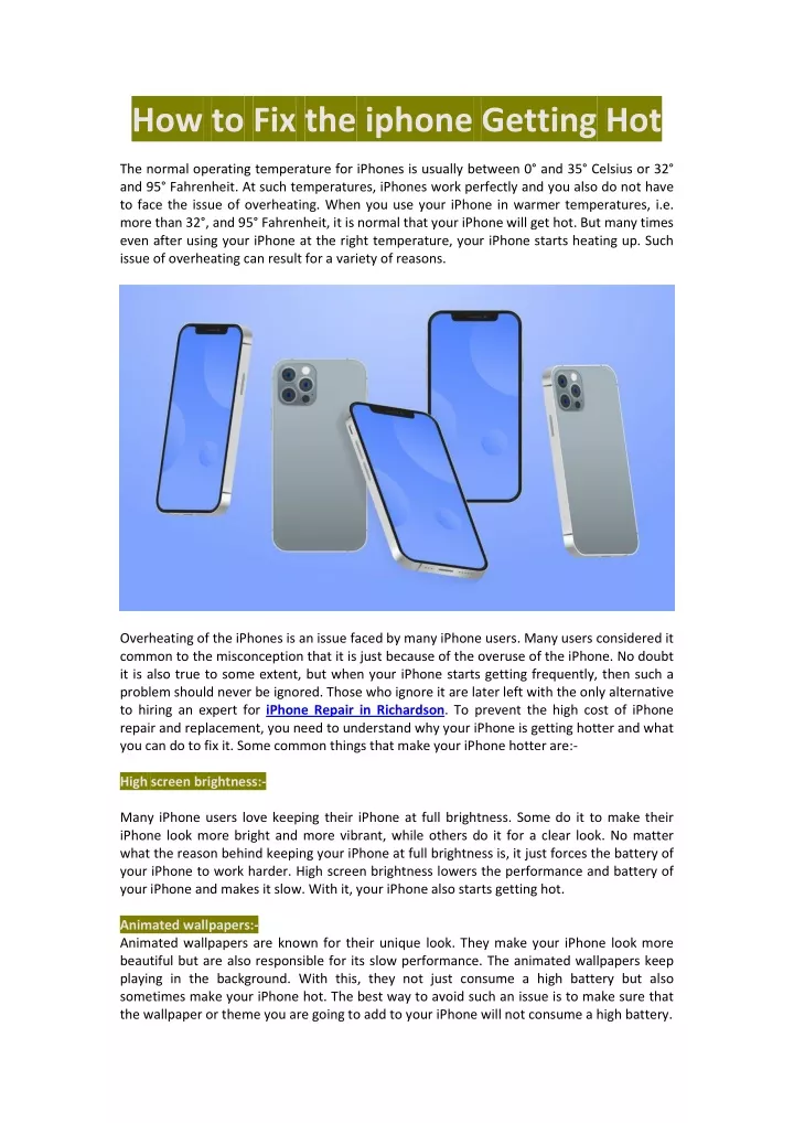 PPT How to Fix the iphone Getting Hot PowerPoint Presentation, free download ID11501862