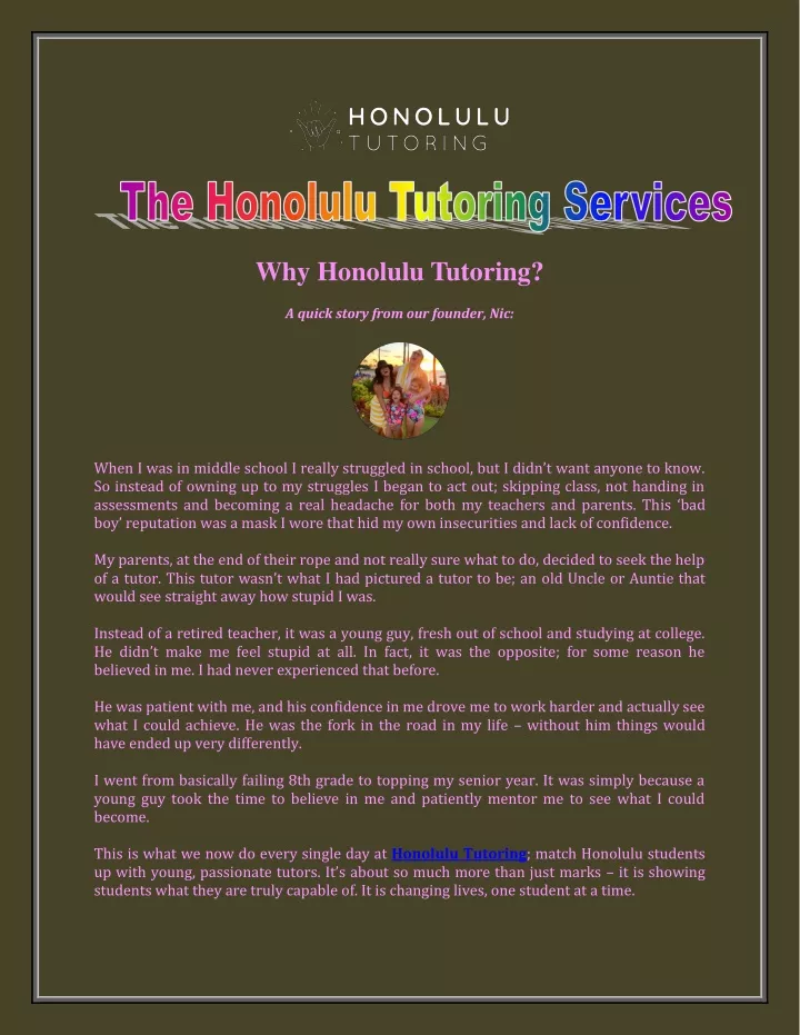 PPT - The Honolulu Tutoring Services PowerPoint Presentation, free download - ID:11502181