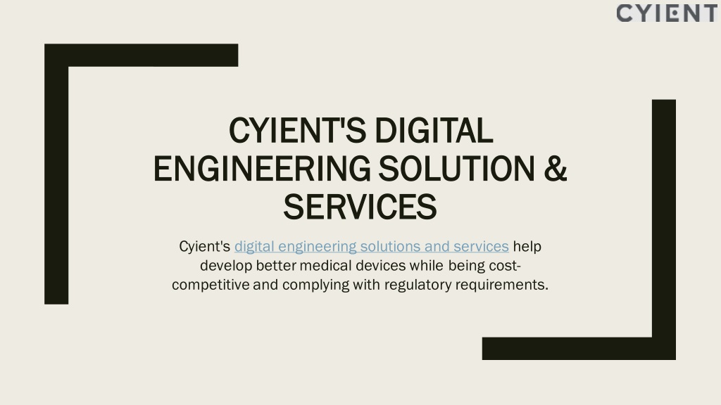 PPT Digital Engineering Solutions & Services Cyient PowerPoint