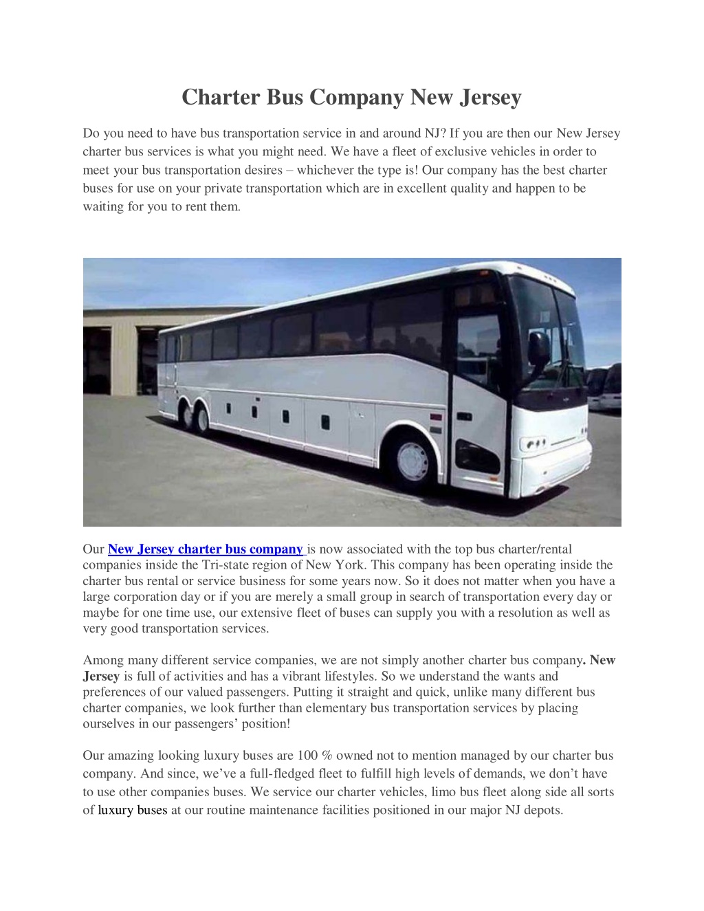 PPT - Charter Bus Company New Jersey PowerPoint Presentation, free