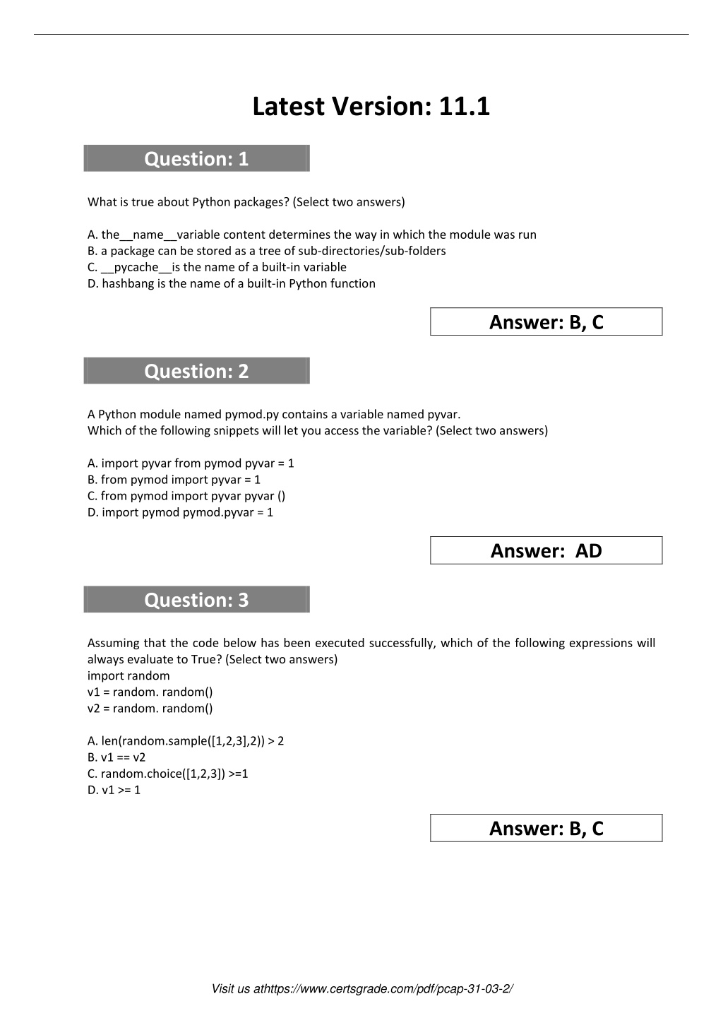 Online PCAP-31-03 Version