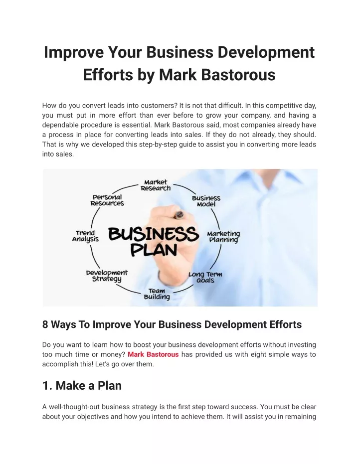 PPT - Improve Your Business Development Efforts PowerPoint Presentation ...