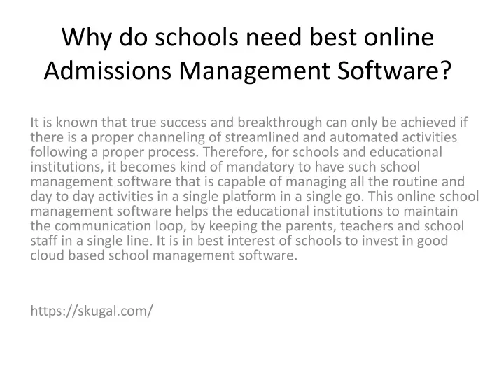 PPT Why Do Schools Need Best Online Admissions Management PowerPoint Presentation ID 11503514 ppt-why-do-schools-need-best-online-admissions-management-powerpoint-presentation-id-11503514