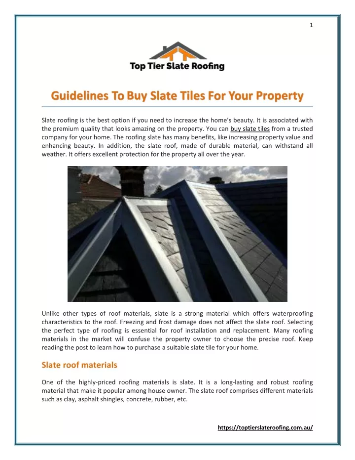 PPT Guidelines To Buy Slate Tiles For Your Property PowerPoint