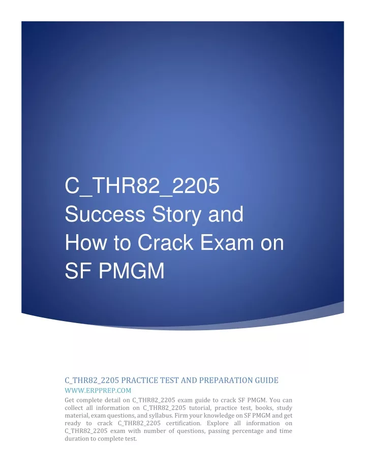C-THR82-2205 Prüfungsfrage