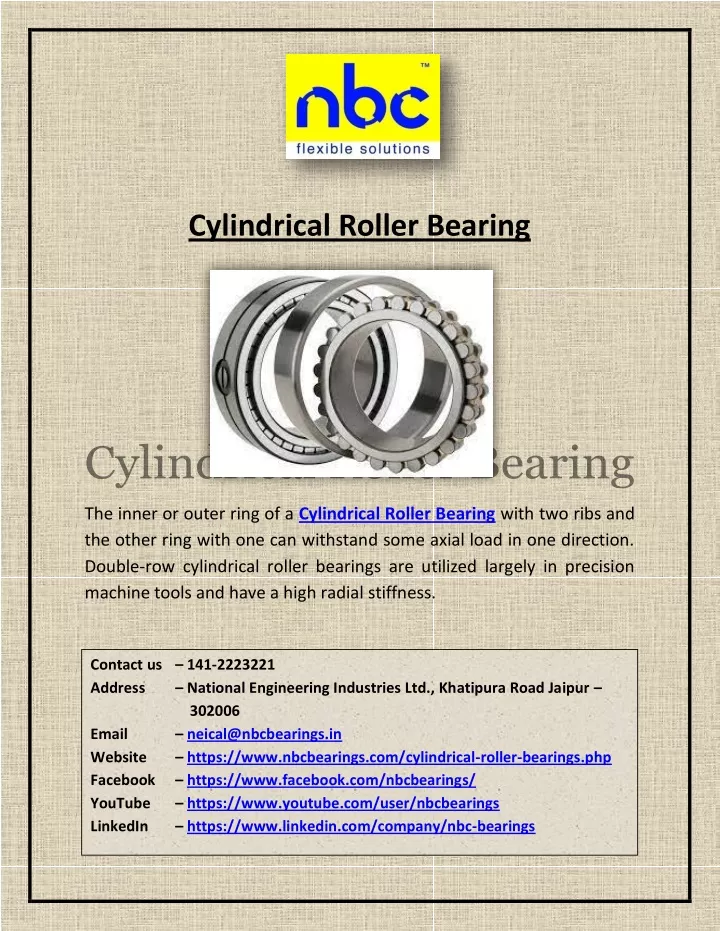 PPT Cylindrical Roller Bearing PowerPoint Presentation, free download