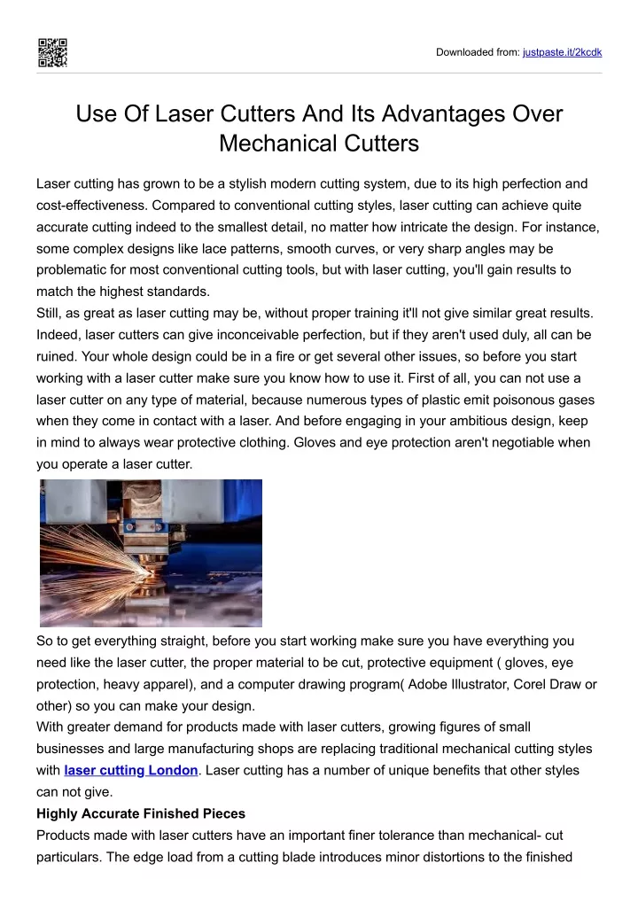 PPT - Use Of Laser Cutters And Its Advantages Over Mechanical Cutters ...