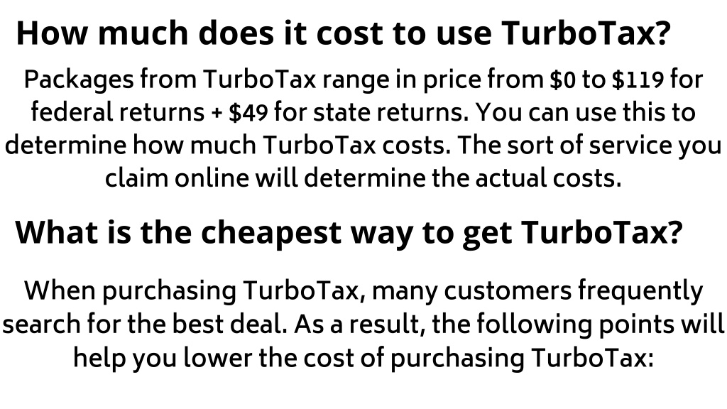 PPT How Much Does TurboTax Cost? PowerPoint Presentation, free