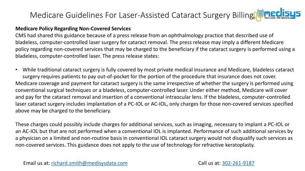 PPT Medicare Guidelines For LaserAssisted Cataract Surgery Billing