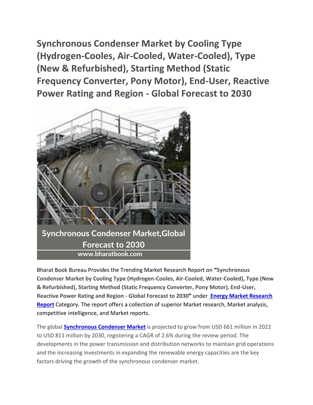 PPT - Synchronous Condenser Market,Global Forecast To 2030 PowerPoint ...