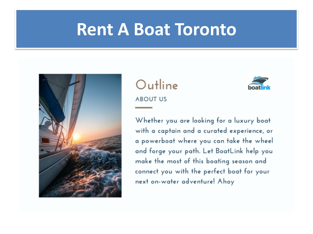 PPT Yacht RentalsYacht Rental Toronto