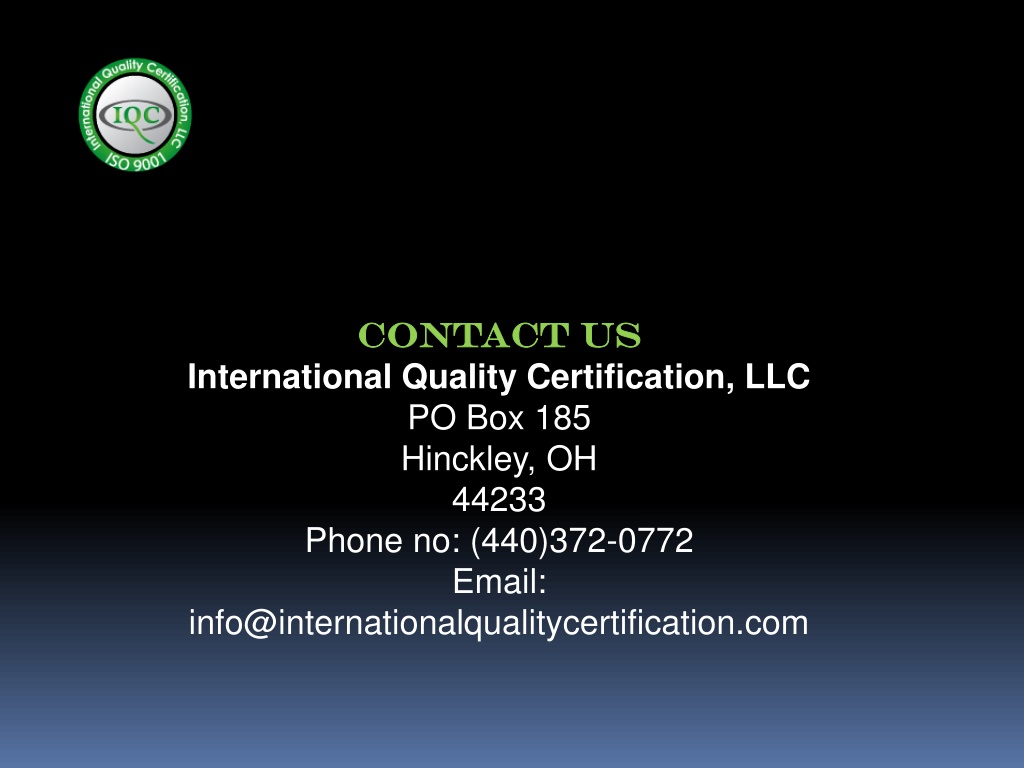 Ppt Iso 14001 Registration Service International Quality