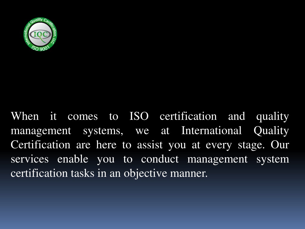 Ppt Iso 14001 Registration Service International Quality