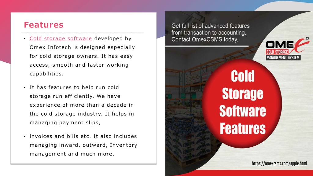 PPT ColdStorageSoftware OmexCSMS PowerPoint Presentation, free