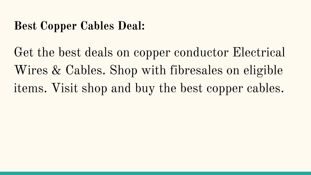 PPT Copper Cable Fibresales PowerPoint Presentation, free download ID11511228