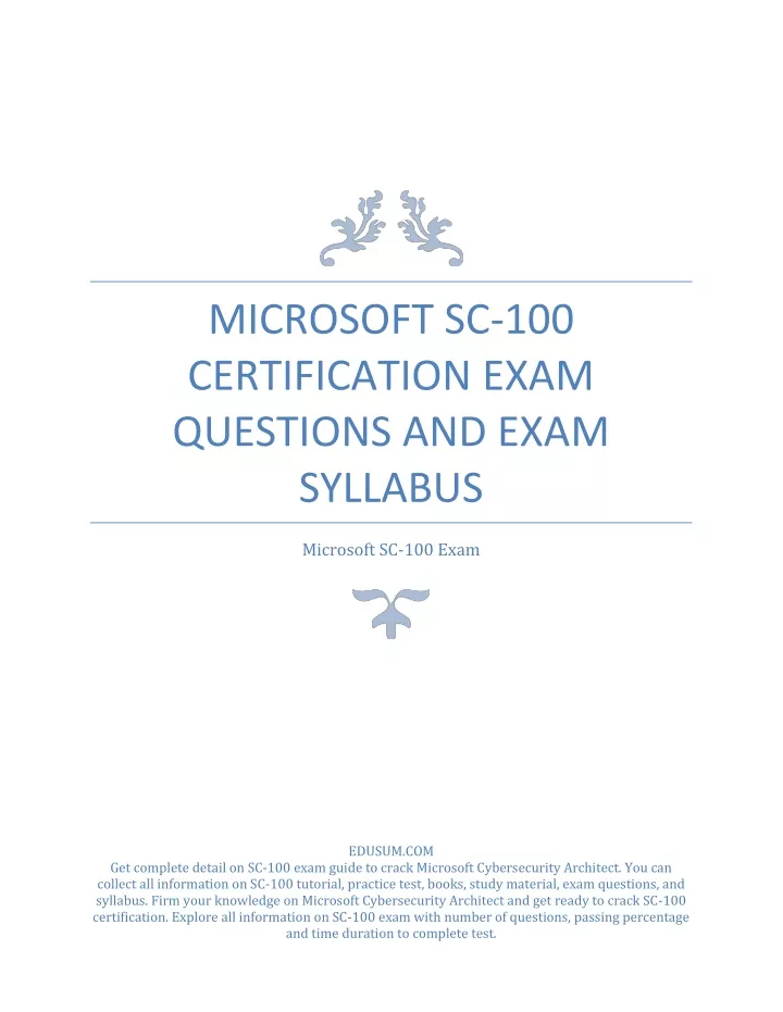 SC-100 Zertifizierungsfragen