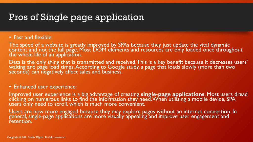 presentation on single page application