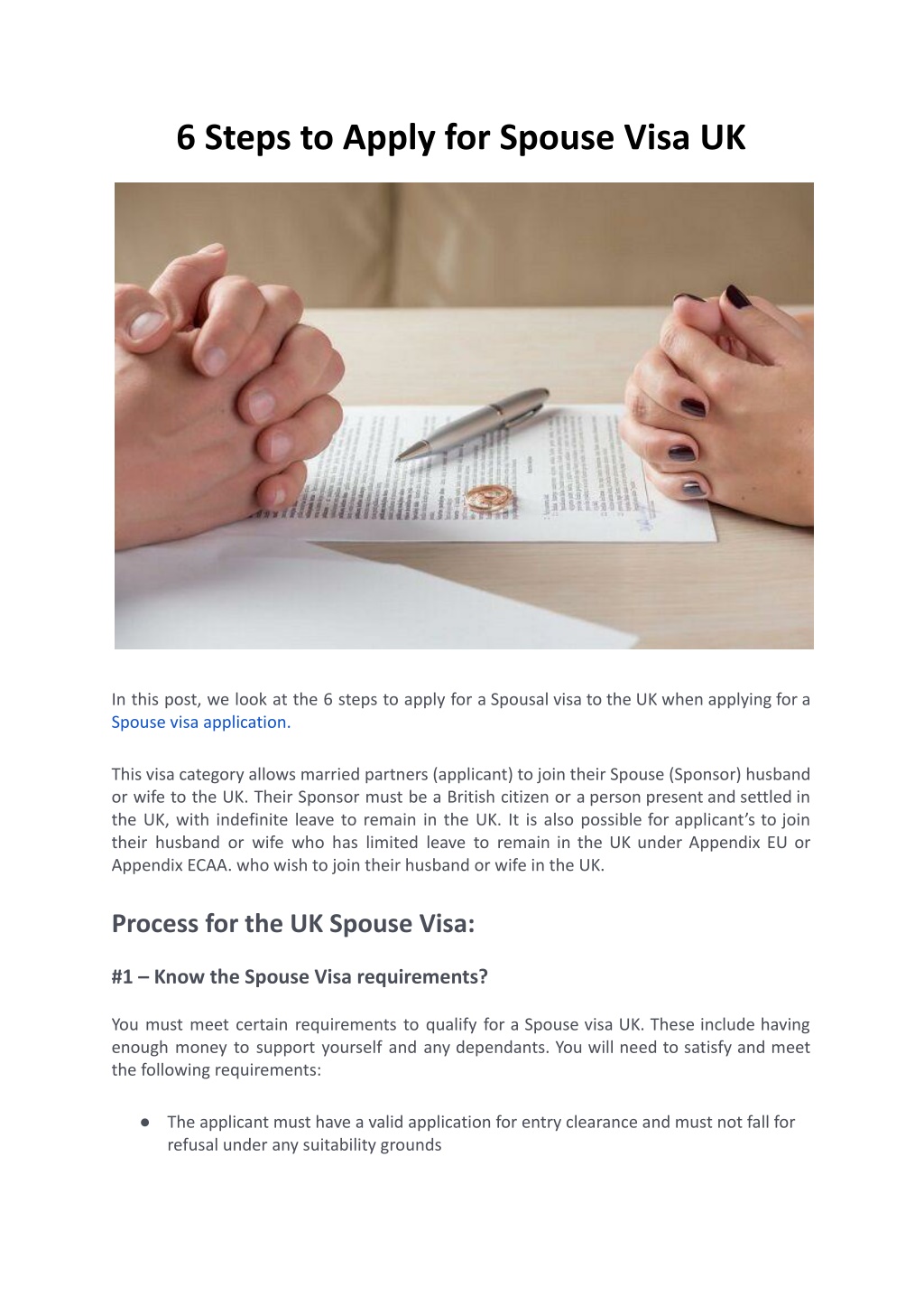 PPT - 6 Steps to Apply for Spouse Visa UK - My Legal Services