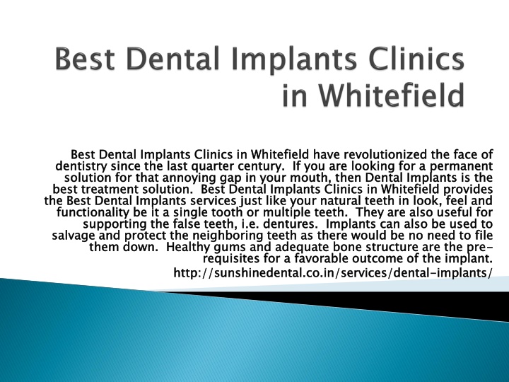 PPT - Best Dental Implants Clinics In Whitefield PowerPoint ...