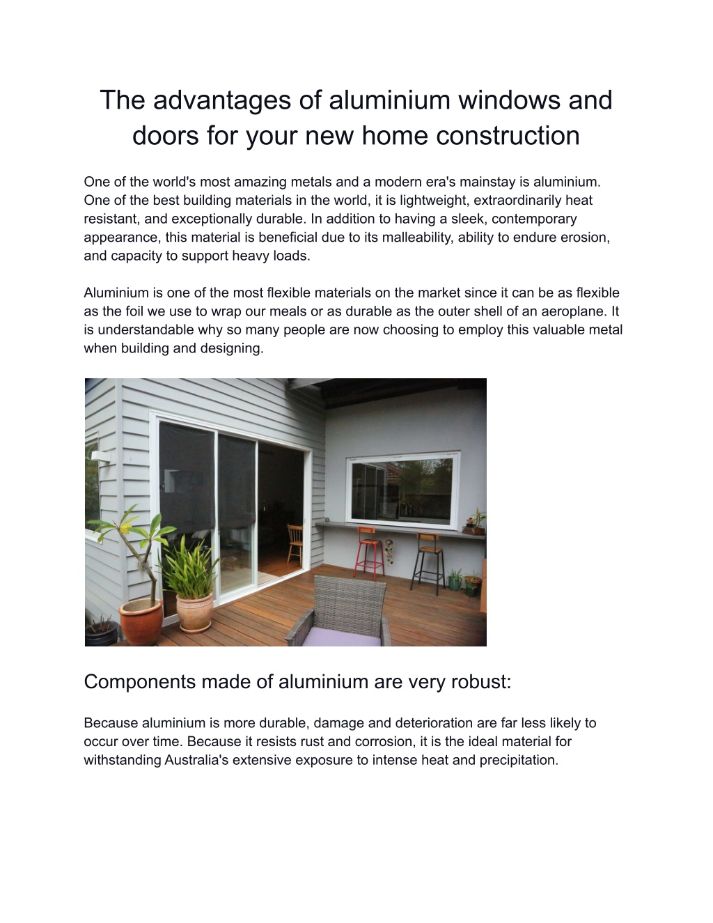 PPT - The Advantages Of Aluminium Windows And Doors For Your New Home ...