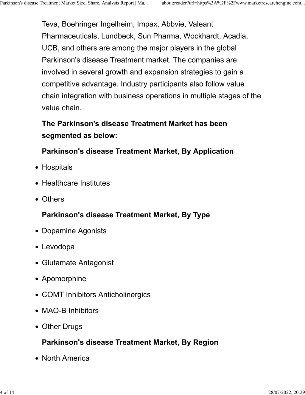 PPT - Parkinson's disease Treatment Market PowerPoint Presentation ...