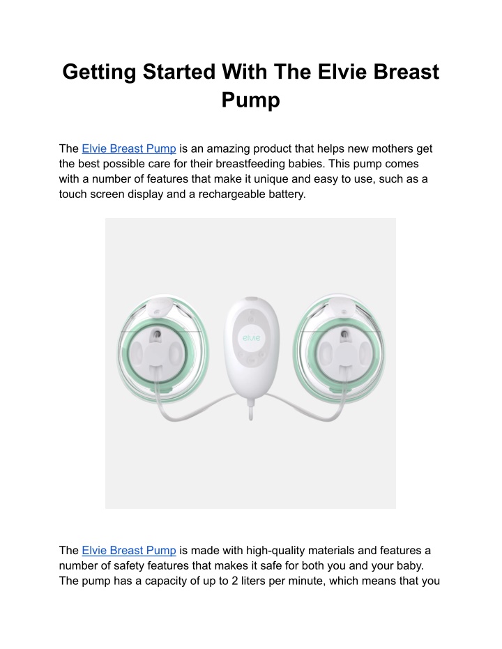 PPT Getting Started With The Elvie Breast Pump PowerPoint