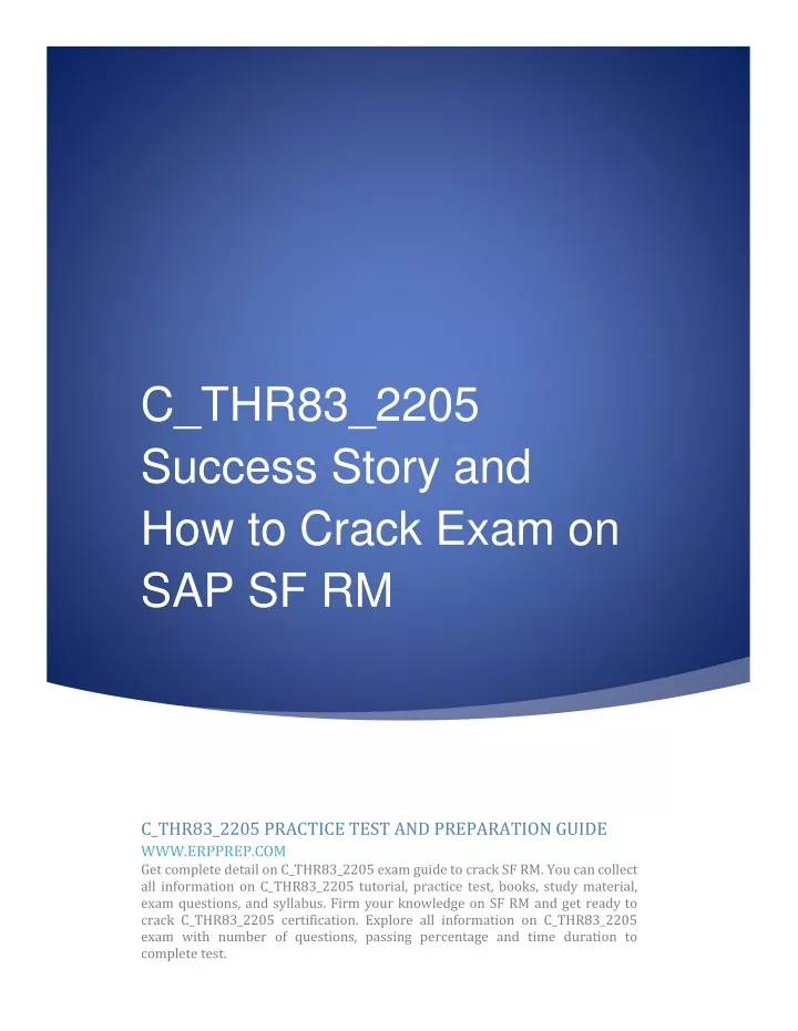 C-HRHFC-2205 Prüfungsfrage