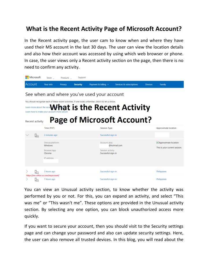 ppt-what-is-the-recent-activity-page-of-ms-account-powerpoint