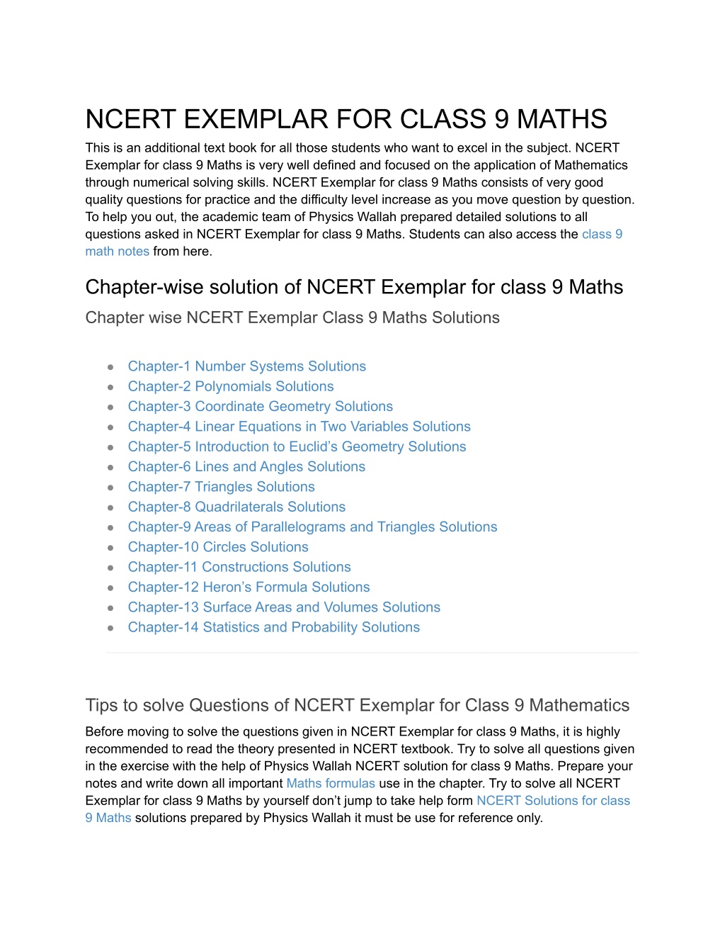 PPT - NCERT EXEMPLAR FOR CLASS 9 MATHS | PW PowerPoint Presentation ...