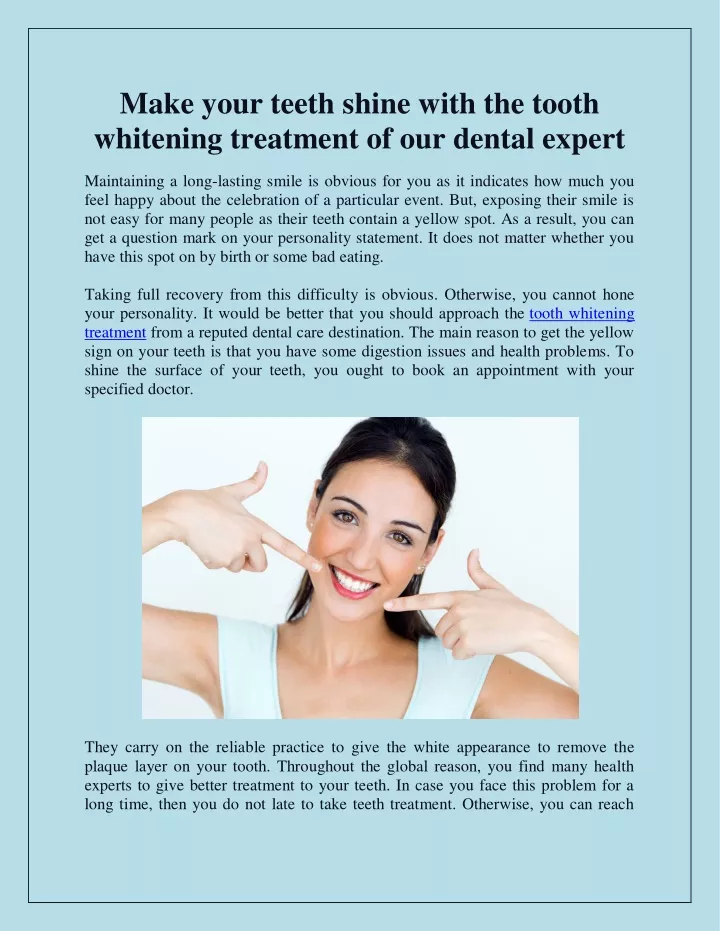 PPT - Make your teeth shine with the tooth whitening treatment of our ...